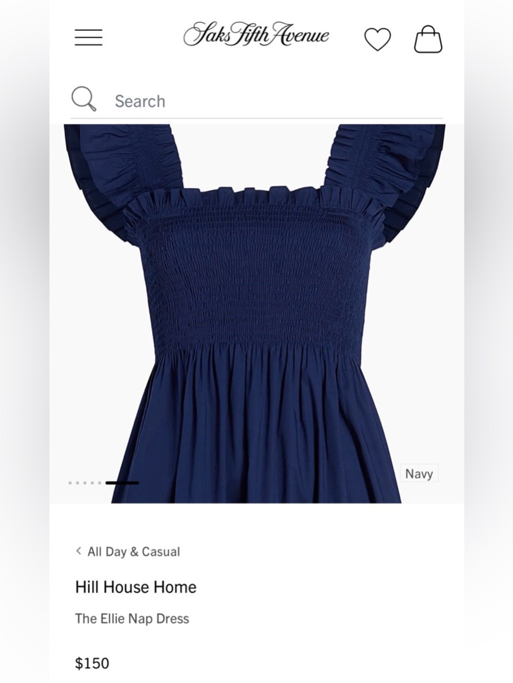Hill House Deep Blue Smocked Tiered Midi Dress - Picture 6 of 12
